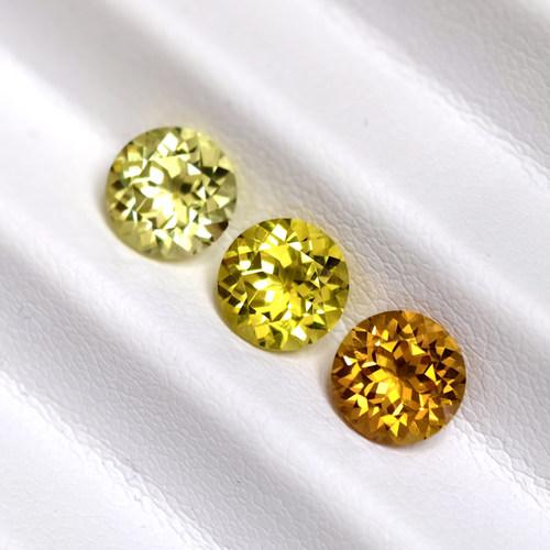 【过测钻笔 硬度9】黄蓝宝石圆形1克拉培育宝石戒指戒面裸石主石 - 图2