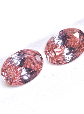 胭红新潮高碳钻戒指戒面裸石饰品主石流星雨切割椭圆形蛋形宝石