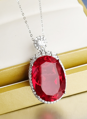 朱案白S925纯银饰品红宝石本命年