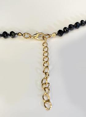 黑色百搭大挂毛衣链项链贝壳链小众设计霸气姐大气款厂家直供