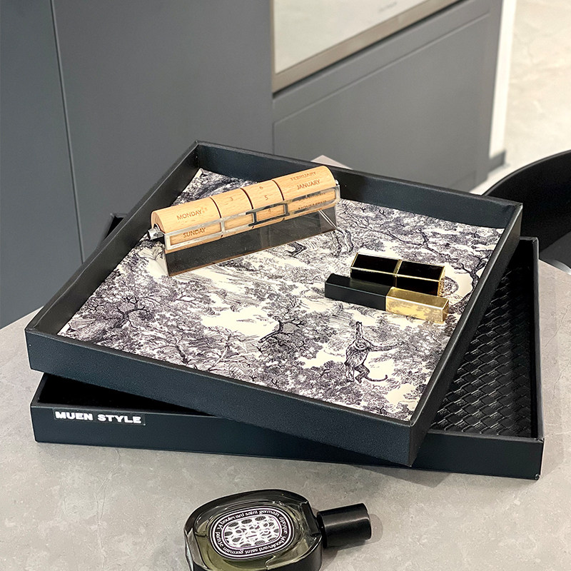 高级感茶杯水杯零食收纳盘托盘创意花卉长方形茶盘水果盘子家用,淘宝优惠券,粉丝福利购,淘宝优惠卷