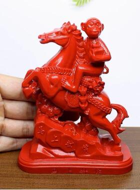 红朱砂马装饰摆件马到成功工艺品家居开业送礼物艺术办公室