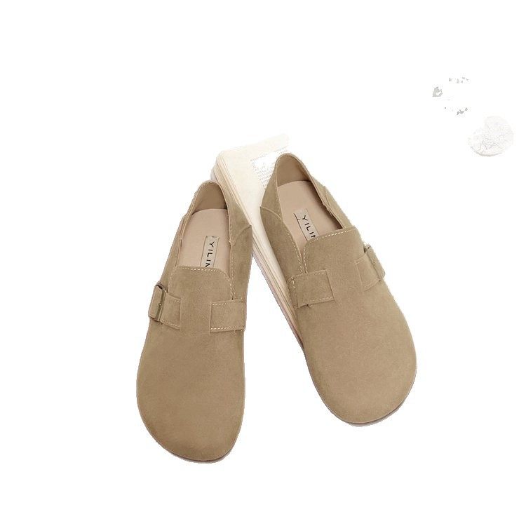 勃肯鞋女2025秋季新款平底单鞋一脚蹬懒人时尚百搭复古豆豆乐福鞋,淘宝优惠券,粉丝福利购,淘宝优惠卷