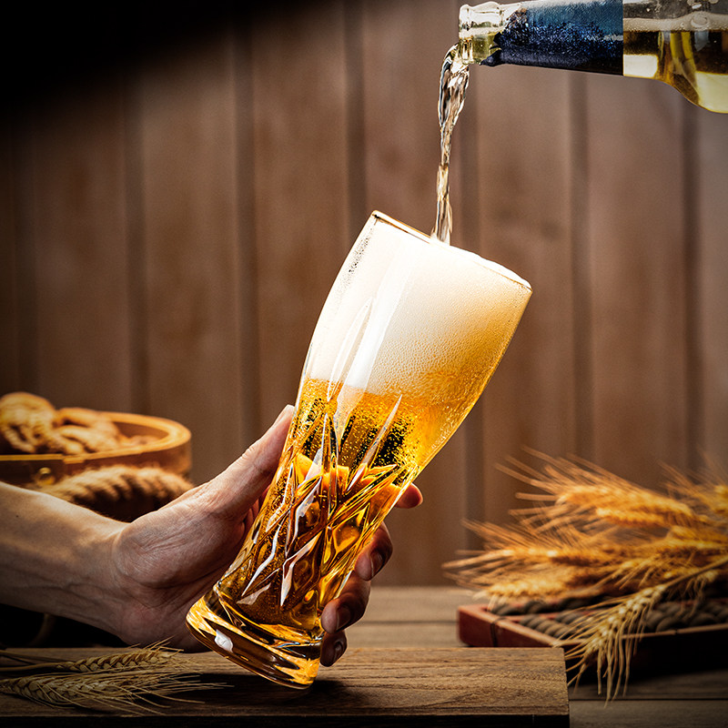 创意刻花玻璃啤酒杯家用高颜值雕花精酿杯扎啤杯大容量高档喝水杯,淘宝优惠券,粉丝福利购,淘宝优惠卷