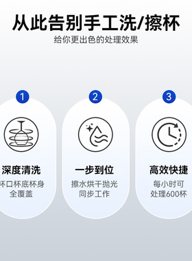 60度热风，超细纤维毛刷擦杯机