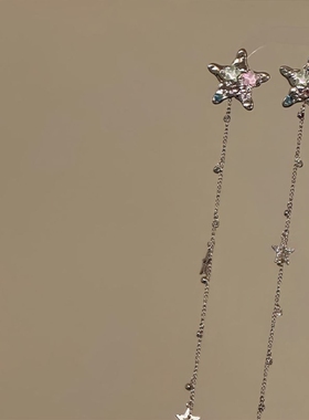 【甜酷暴击】y2k女团风星星发夹长款编发链侧边夹发卡高级感发饰