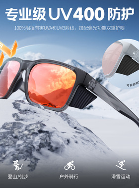 防紫外线偏光可拆侧翼TR90墨镜