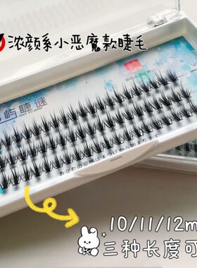 韩屿睫谜 夹心小恶魔小魔仙睫毛假睫毛热熔朵毛仿真卷翘单簇 细梗
