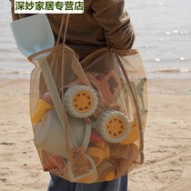 Children Beach Toy Cashier Bag Dredging Sand Net Yarn Single Shoulder Bag Swimming Large Capacity Outdoor Seaside Woven Beach Bag