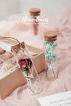 Glass Test Tube Dried Flowers Real Flowers Rose Rabbit Tail Flowers Wishing Bottle Full of Star Seven New Years Eve Gifts Decorative Hem