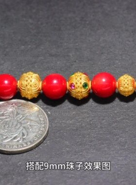 雕花金珠散珠主珠古法金手工