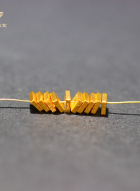 18K金古法金方形隔片3.5mm