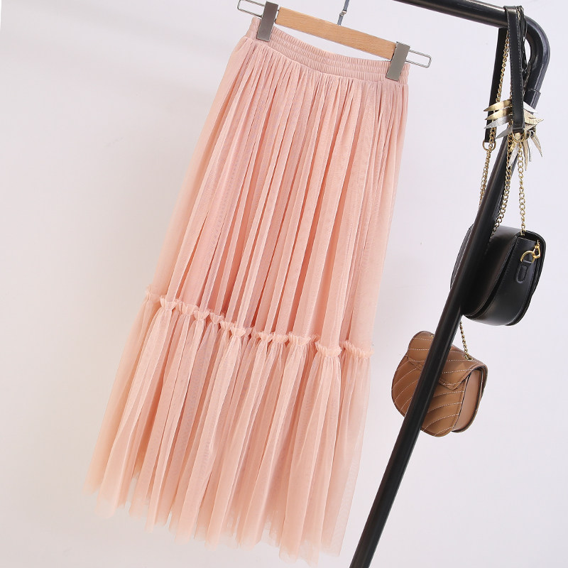 2020秋季新款洋气百褶高腰半身裙子 twgu半身裙