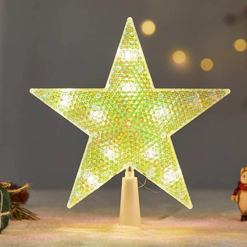 圣诞节装饰品发光树顶星圣诞树装饰配件五角星灯透明发光氛围灯,淘宝优惠券,粉丝福利购,淘宝优惠卷