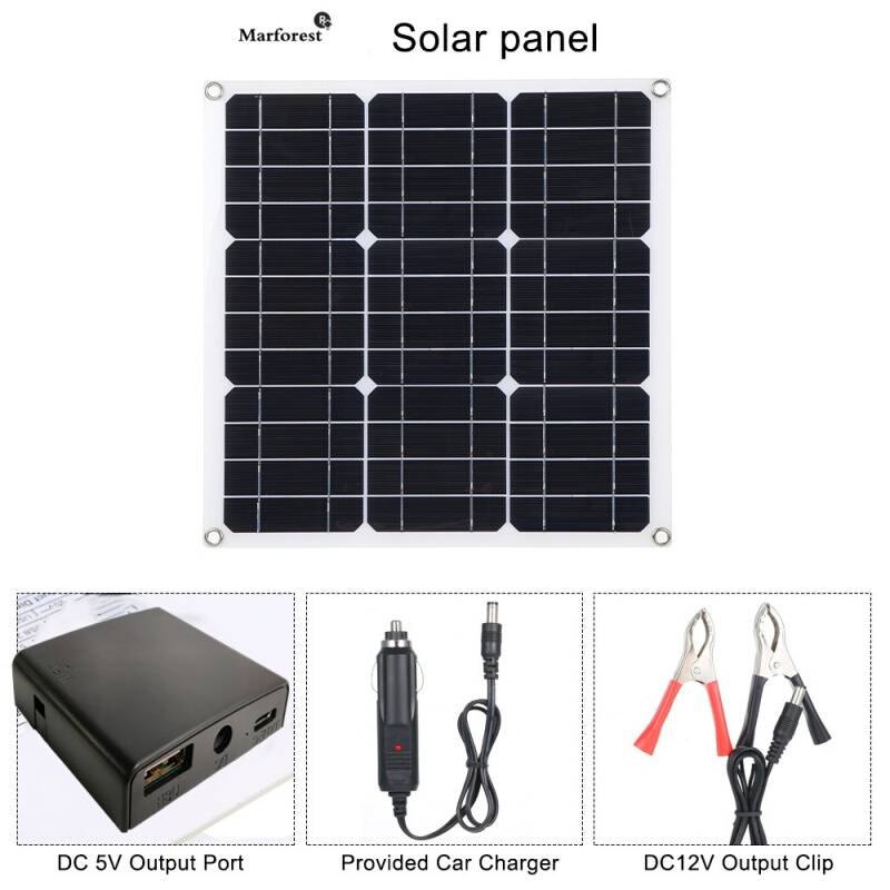 单晶硅50W太阳能板双USB稳压手机监控灯户外充电半柔性控制器品牌