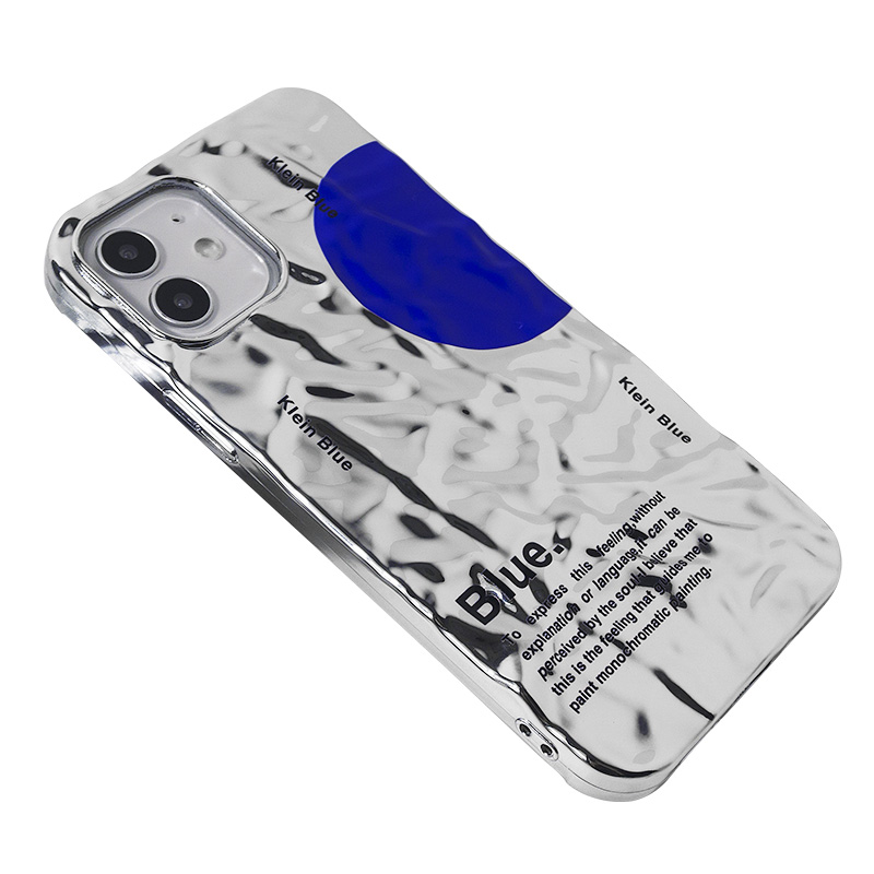 lz原创克莱因蓝15手机壳11适用iPhone16promax新款17电镀14苹果13华为mate60pro保护套软壳高级简约ins水波纹 - 图3