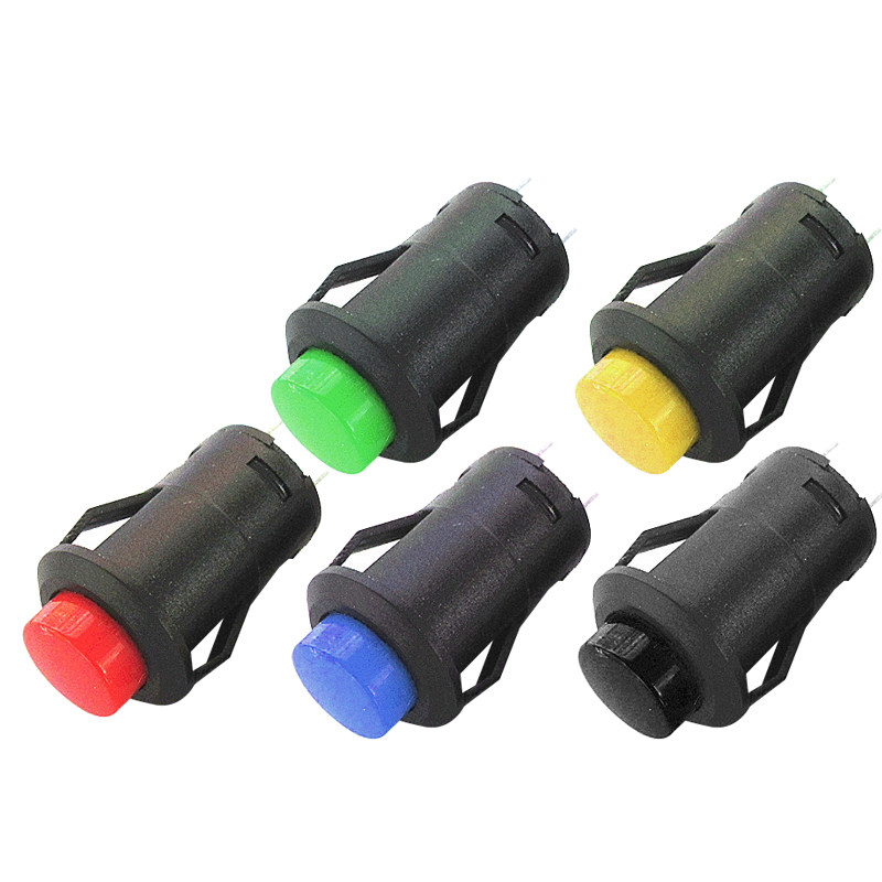 卡式DS-427/428圆形按钮开关 12mm无锁自复位有锁自锁位点动开关,淘宝优惠券,粉丝福利购,淘宝优惠卷