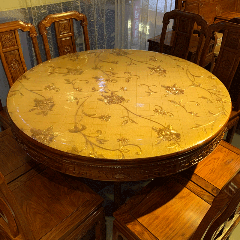 酒店大圆桌桌垫pvc防水防油防烫免洗伸缩折叠圆形桌布软塑料玻璃,淘宝优惠券,粉丝福利购,淘宝优惠卷