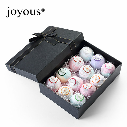 joyous黑色礼盒装 浴盐球多效干花沐浴 日式无泡款洗澡保湿嫩肤