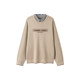 The same style for shopping mall Semir pullover men's 2023 autumn new striped shirt collar fashion fake two-piece top