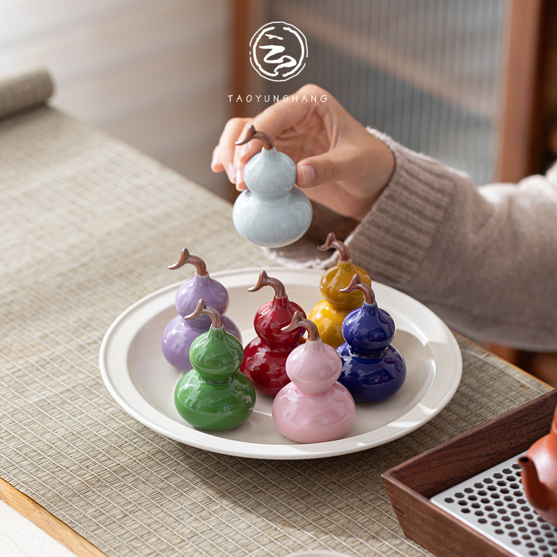 陶瓷七彩小葫芦摆件招财福禄家居桌面装饰工艺品国风创意礼品送礼,淘宝优惠券,粉丝福利购,淘宝优惠卷