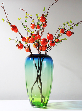 现代简约极光艺术玻璃花瓶摆件客厅玄关酒店落地花器手工艺术装饰