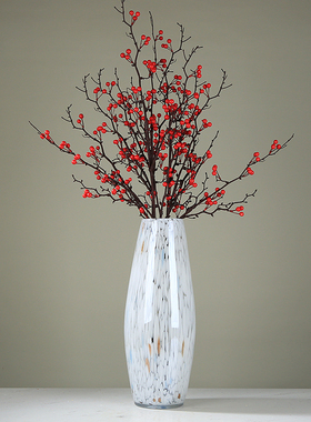 现代轻奢白色琉璃花瓶摆件