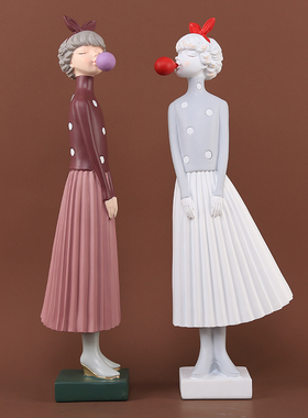 创意摩登女郎轻奢风酒柜装饰品