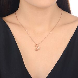 周生生钻之颂都会之颂18K玫瑰金钻石天鹅吊坠钻石项坠女款84145P
