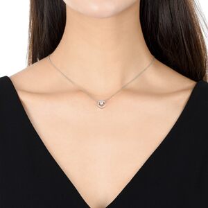 周生生18K白色黄金全爱钻月亮钻石套链89616U