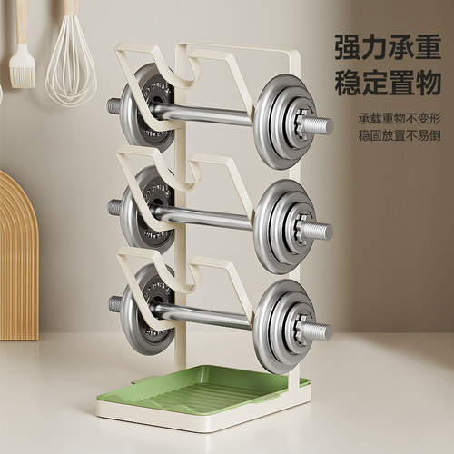 厨房免打孔锅盖架置物架网红轻奢壁挂式家用台面砧板架菜板锅铲架 - 图0