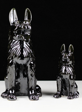 唐三彩狗陶瓷工艺品狗摆件生肖狗家居装饰品门厅摆设狼狗开业礼品