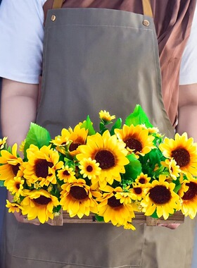 仿真花假花塑料花桌面装饰太阳花餐桌绿植盆栽摆件挂墙栅栏花客厅