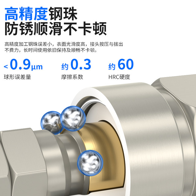 C-type quick connector self-locking tracheal quick insertion male and female head
