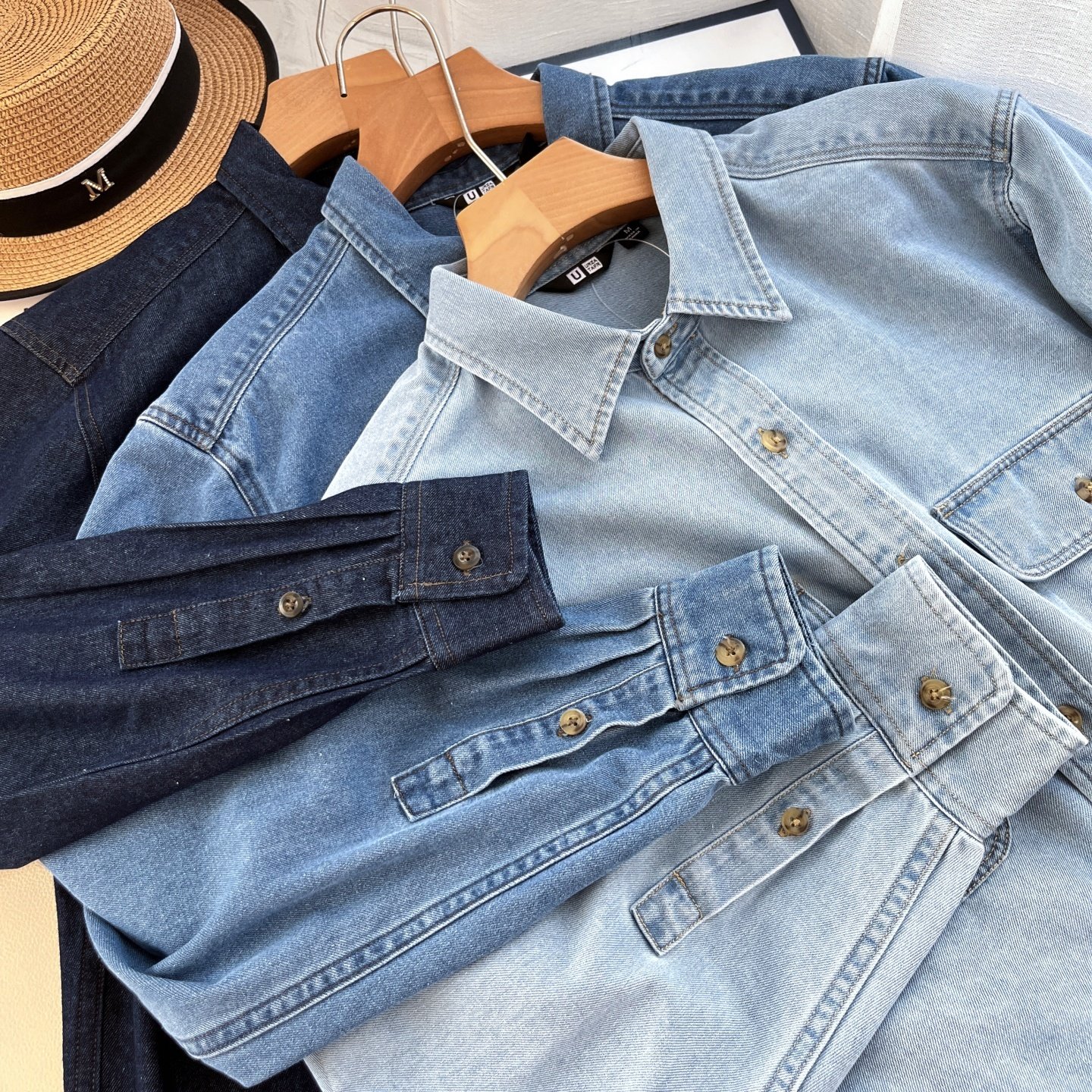 日单合作款牛仔衬衫男款女装2026春季复古多口袋工装衬衣长袖上衣,淘宝优惠券,粉丝福利购,淘宝优惠卷