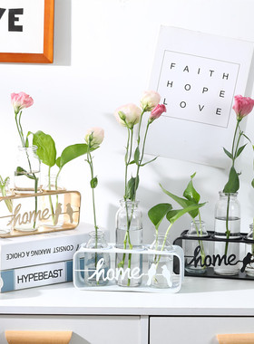 水培摆件北欧铁玻璃花瓶办公室