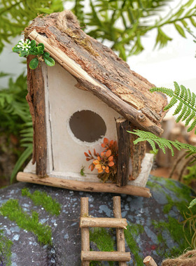 仿真天然树皮木质鸟窝鸟巢庭院阳台挂饰摆件幼儿园环创材料吊饰