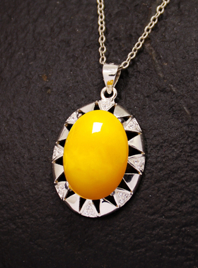 diy四爪蜜蜡琥珀镶嵌吊坠空托