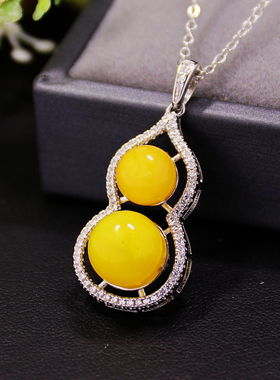 diy葫芦蜜蜡珍珠镶嵌吊坠空托