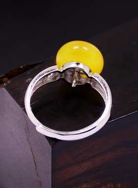 戒指空托镶嵌S925纯银女款平安