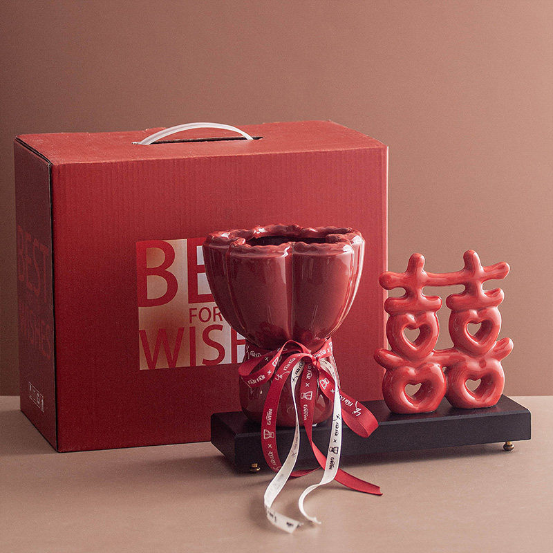 新婚喜字摆件结婚订婚布置婚房摆台装饰花束花瓶桌面小摆件礼物,淘宝优惠券,粉丝福利购,淘宝优惠卷