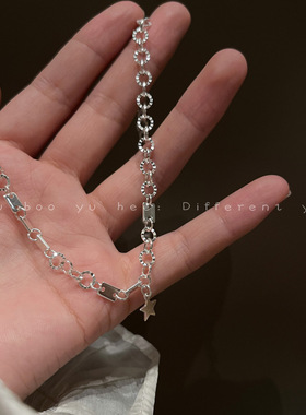 波光粼粼五角星小众设计锁骨链