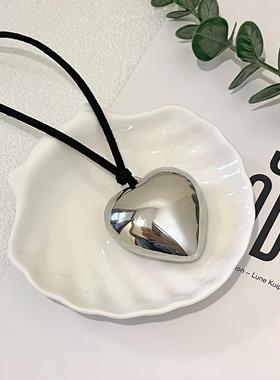 韩素西同款甜酷爱心系带项圈项链