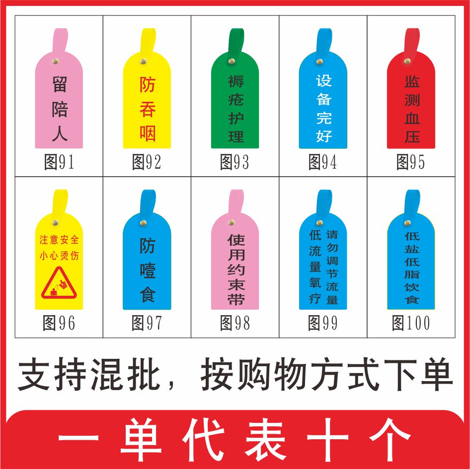 注意安全防坠床跌倒血型牌接触飞沫空气隔离性能完好陪护预防压疮暂停使用去枕平卧抬高体位医院PVC警示挂牌-图0