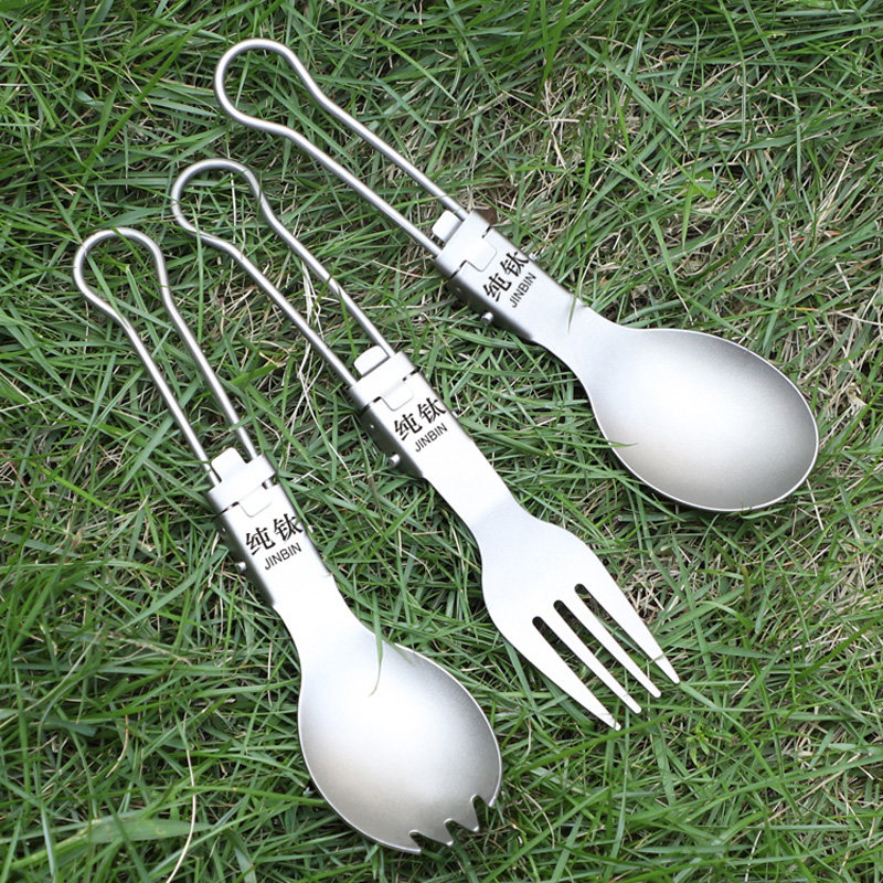 户外钛合金纯钛便携餐具勺子餐叉筷子露营可折叠餐具刀叉勺可定制,淘宝优惠券,粉丝福利购,淘宝优惠卷