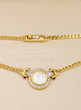 复古做旧人像古币水仙女项链新款925纯银设计感小众中性风高级感