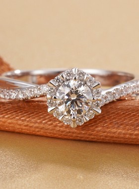 厂家直销纯银戒指女星织莫桑石钻戒一克拉活口扭臂女戒指现货批发