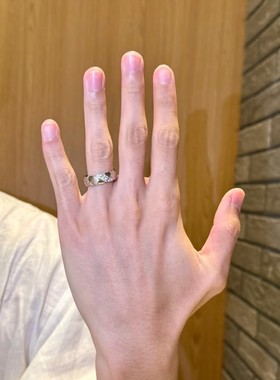 纯银S925拉丝工艺小香风菱格戒指小众设计重工菱格闪耀高级感轻奢