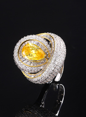 新款珠宝饰品戒指鸽血红彩锆环形欧美风轻奢高级感可调节戒指女士