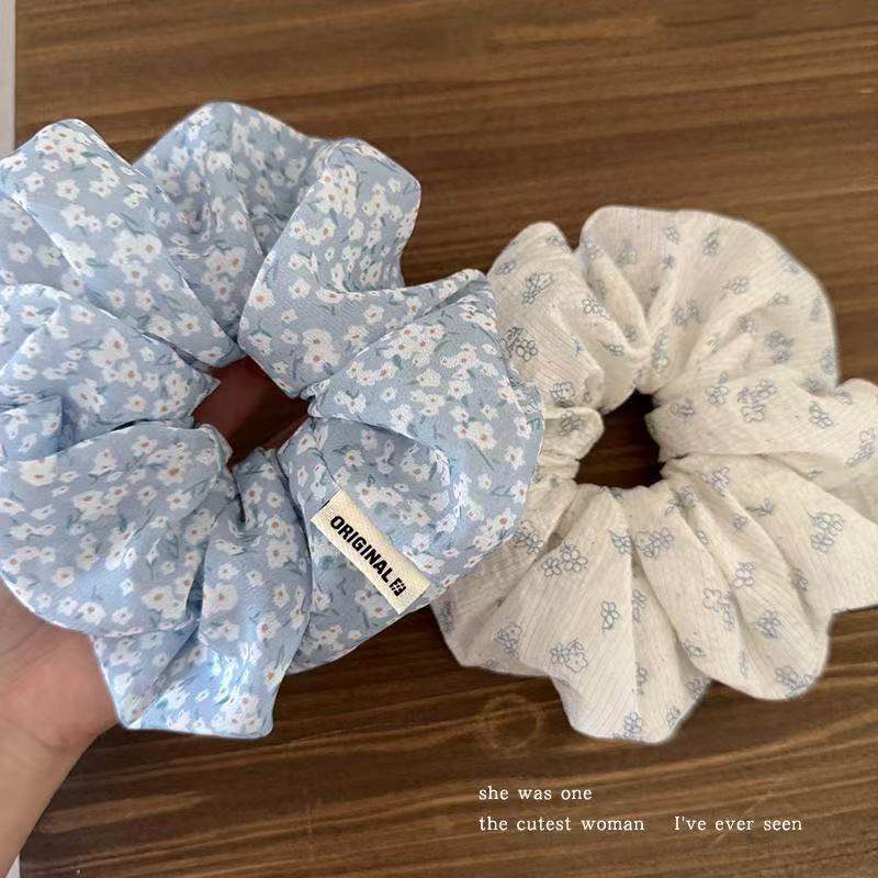 甜美可爱淡蓝色发圈少女感蝴蝶结发绳少女心复古芭蕾发饰头饰,淘宝优惠券,粉丝福利购,淘宝优惠卷